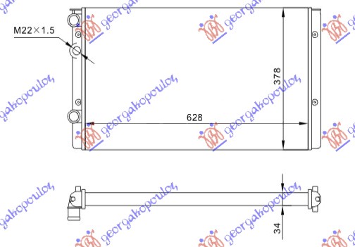 Hladnjak motora za sve modele (MAN) (+AC) (63x38)