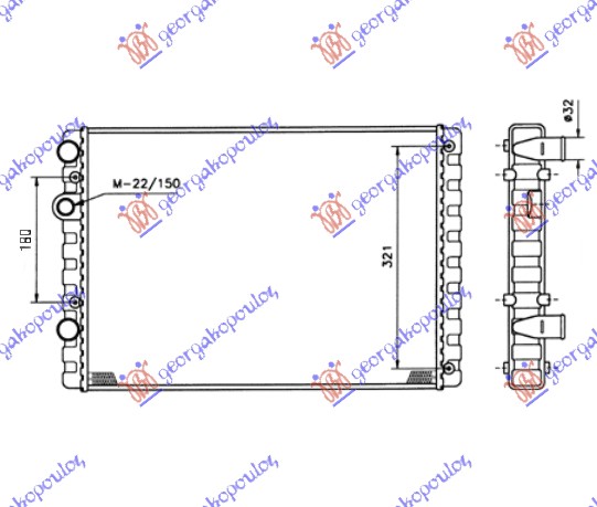 Hladnjak motora 1.4 fsi benzin - 1.7/1.9 dizel (51x38)