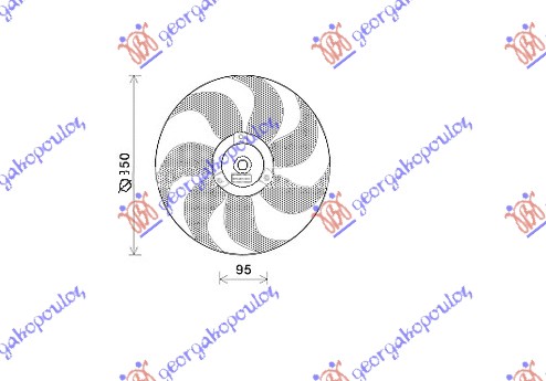 Ventilator hladnjaka (MOTOR+ELISA) (BENZIN-DIZEL) (-AC)