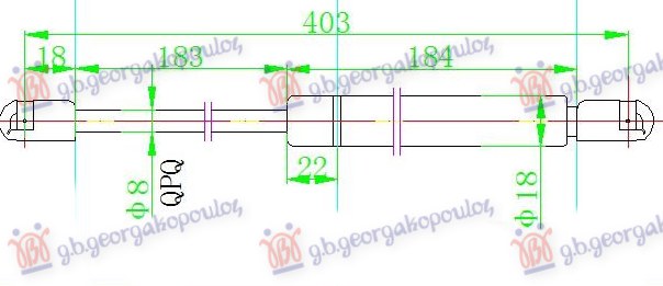 Amortizer gepek vrata (403L-620N)