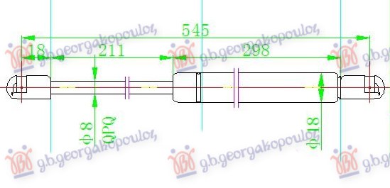 Amortizer gepek vrata (544L-335N)