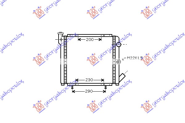 Hladnjak motora benzin (+AC) (39x39.5x1.9)