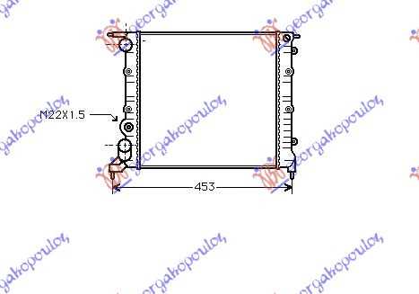 Hladnjak motora 1.2i 8V (-AC) (350x378x23)