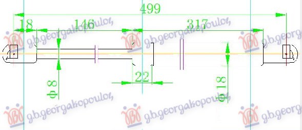 Amortizer gepek vrata 5 vrata (500L-660N)