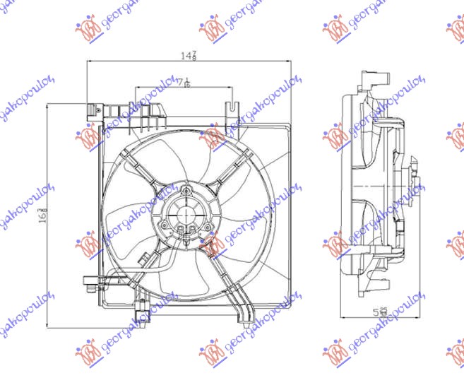 Ventilator hladnjaka komplet (BENZIN BEZ TURBO)