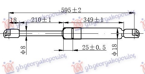 Amortizer gepek vrata (595L-500N)