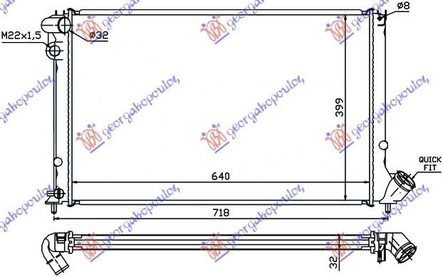 Hladnjak motora 2.0 16V (MAN) (+AC) (64x40)