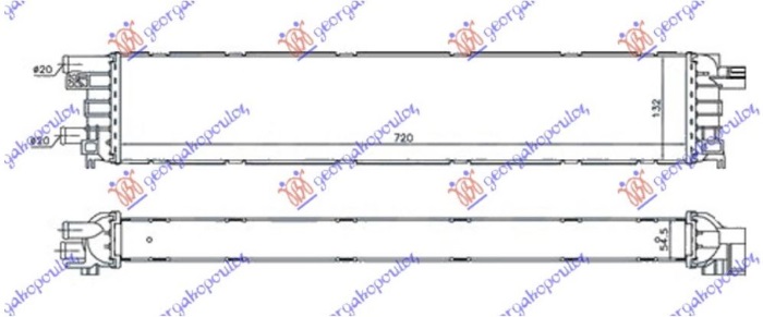 Hladnjak motora dodatni 3.0 TFSI-S4 benzin / 2.0 TDI dizel (720x132x55)