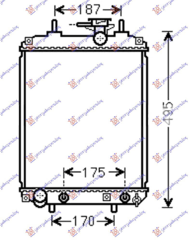 Hladnjak motora 1.0/1.3/1.5 benzin (MAN/AUTO) (400x310)