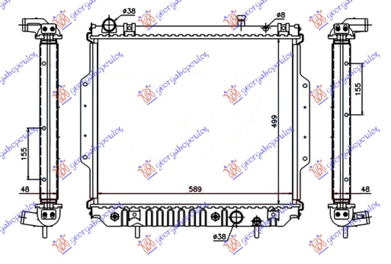 Hladnjak motora 2.7 crd dizel (AUTO) (500x588x48)