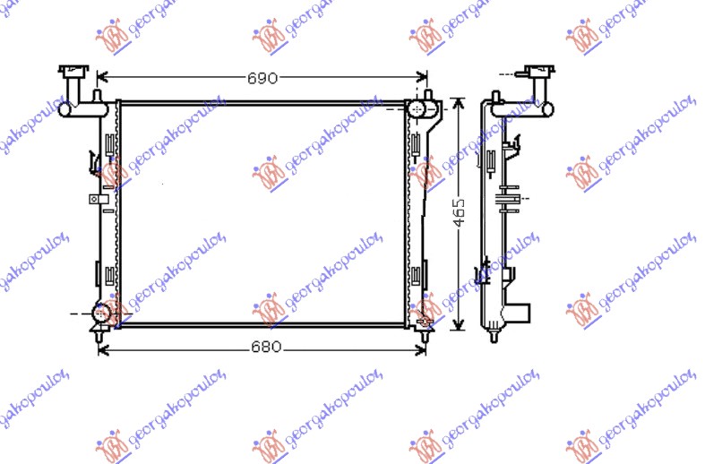 Hladnjak motora 1.4/1.6/2.0 benzin (MAN) (600x440x16)
