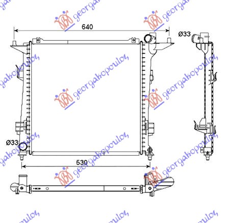 Hladnjak motora 2.0 CRDI deisel (450x440x16)