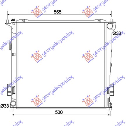 Hladnjak motora 1.6 CRDI dizel (MAN) (450x440x16)
