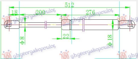Amortizer gepek vrata karavan (513L-460N)