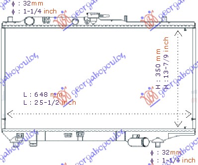 Hladnjak motora 1.6/1.8CC 16V (+/-AC) (64.8x35)