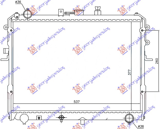Hladnjak motora 2.2 dizel (34.8x56.9x32)