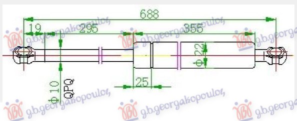 Amortizer gepek vrata (690L-630N)