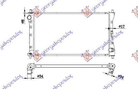 Hladnjak motora 2.0 ddis dizel (MAN) (675x370x26)