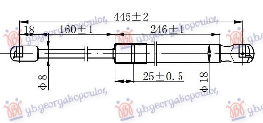 Amortizer gepek vrata (440L-420N)