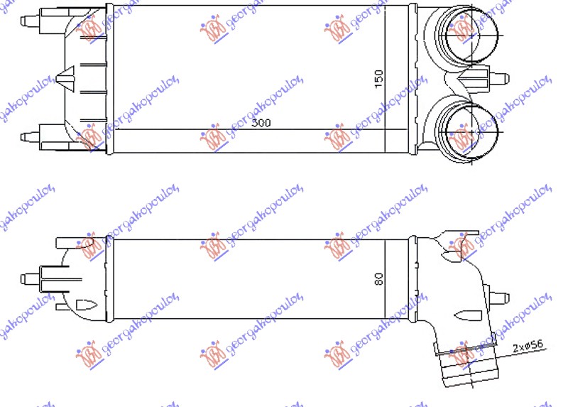 Hladnjak interkulera 1.6 thp benzin (300x150x80)