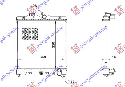 Hladnjak motora za sve modele benzin (MAN) (350x349x16)