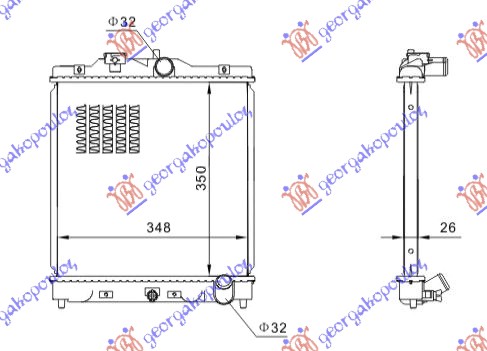 Hladnjak motora 1.6 vtec 150 ps (35x35x27)