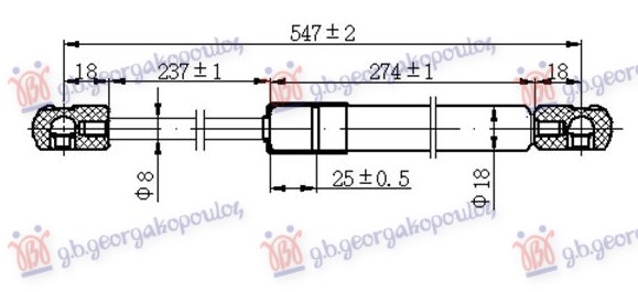 Amortizer gepek vrata (549L-290N)