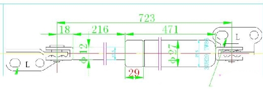 Amortizer gepek vrata (723L-850N) L