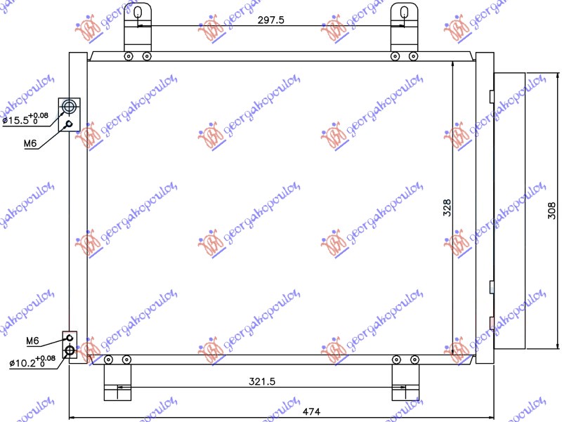 Hladnjak klime 1.3 cdti dizel (420x330x16)