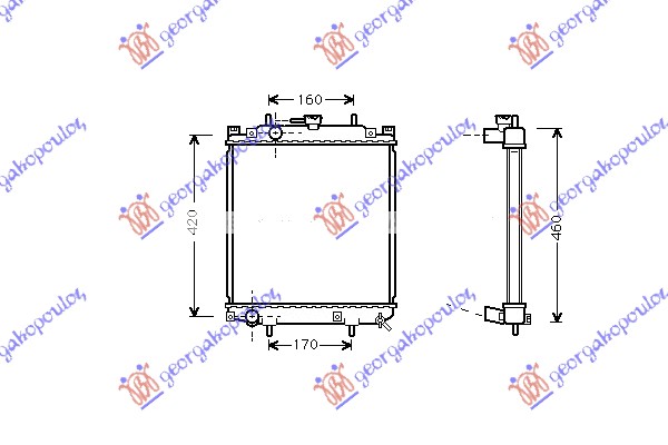 Hladnjak motora 1.0i 12V (MAN) (37.5x32.5x1.6)