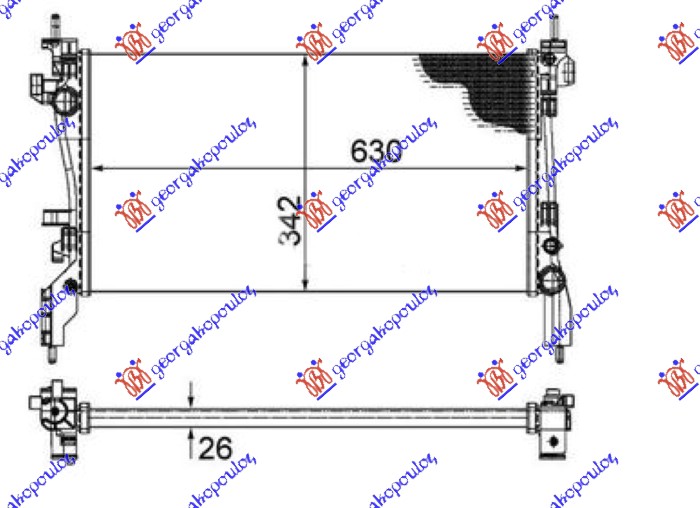 Hladnjak motora 1.3 mjtd (63x32.5) (VALEO)