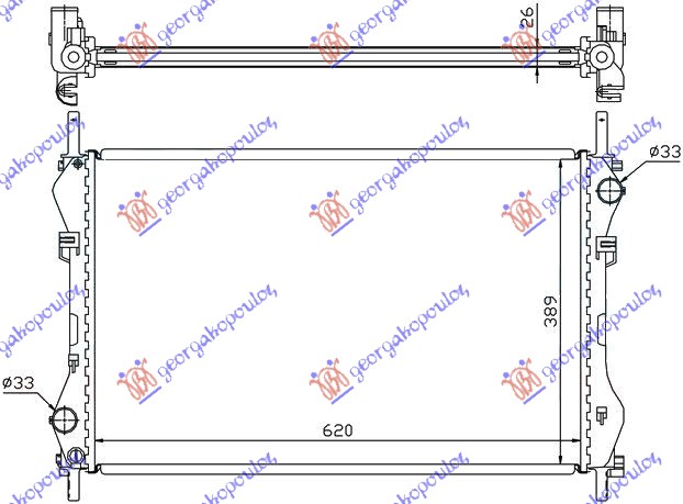 Hladnjak motora 2.4 td-tdi (-AC) (62x40x26)