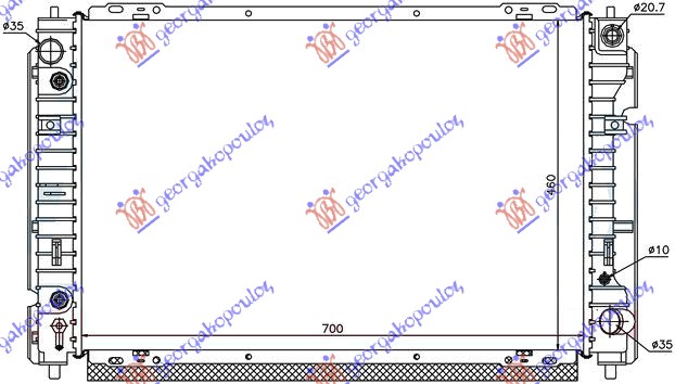 Hladnjak motora 2.0 benzin (MAN/AUTO) (700x460x26) -04