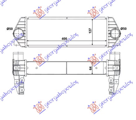 Hladnjak interkulera 1.8 di-tdci dizel (400x130x65) 07-