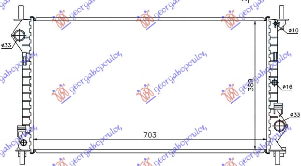 Hladnjak motora 1.8i 16V tdci (+AC) (70.3x38.9)