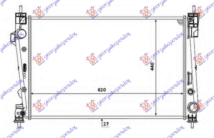 Hladnjak motora 1.6/2.0 jtdm dizel (MAN) (620x400x26)