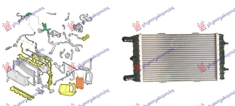 Hladnjak motora dodatni 3.0 dizel/hibrid (GREJAC KABINE LEVO) (250x150x60) L