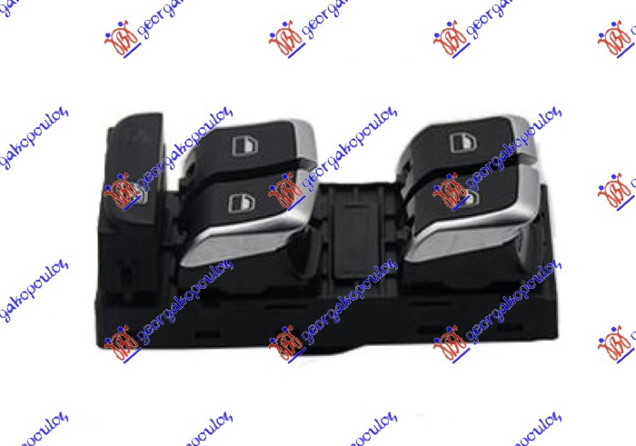 Prekidač u prednjim vratima hrom/crni (4 TASTERA) (10 PIN) L