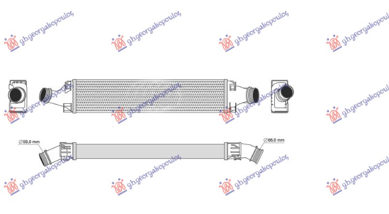Hladnjak interkulera 2.0 tfsi benzin - 3.0 dizel TDI (720x144x80)