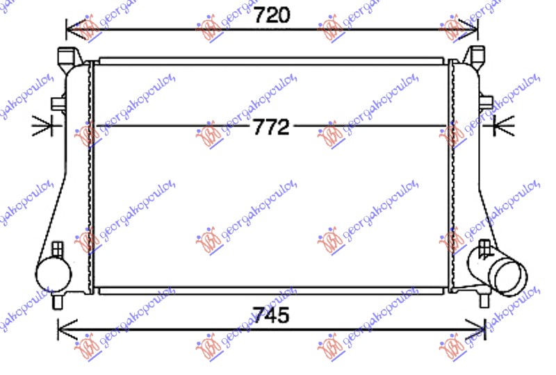 Hladnjak interkulera 1.8-2.0 tfsi benzin (620x398x30)
