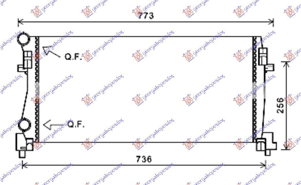 Hladnjak motora 1.2 tfsi benzin / 1.6 TDI dizel (650x325x24)