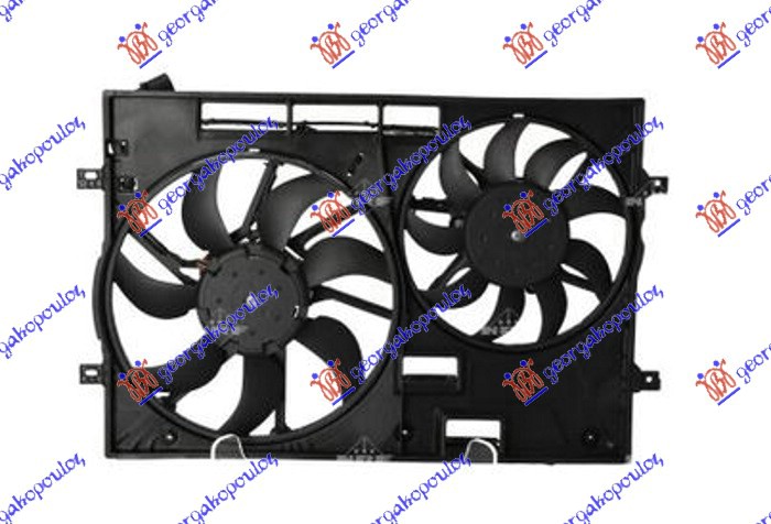 Ventilator (DUPLI) komplet (1.4/1.8/2.0/2.5 BENZIN - 2.0 DIZEL) (370/295mm) (4 PIN)