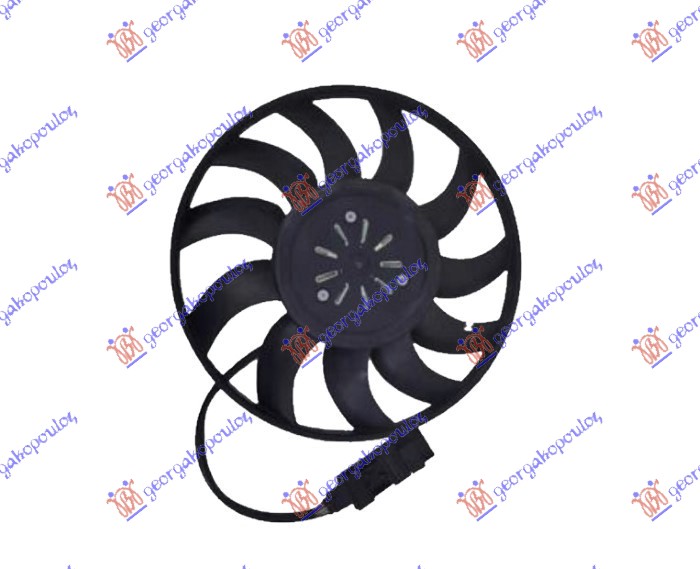 Ventilator (MOTOR+ELISA) (BENZIN/DIZEL) (380mm) (400W) levo