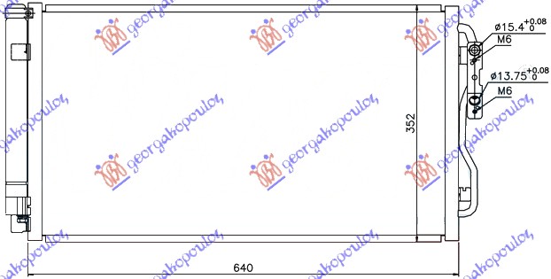 Hladnjak klime benzin/dizel (600x340x16)