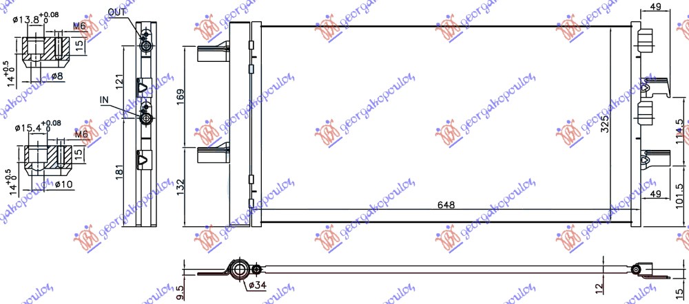 Hladnjak klime 1.5 (216/218i) benzin (648x348x12)