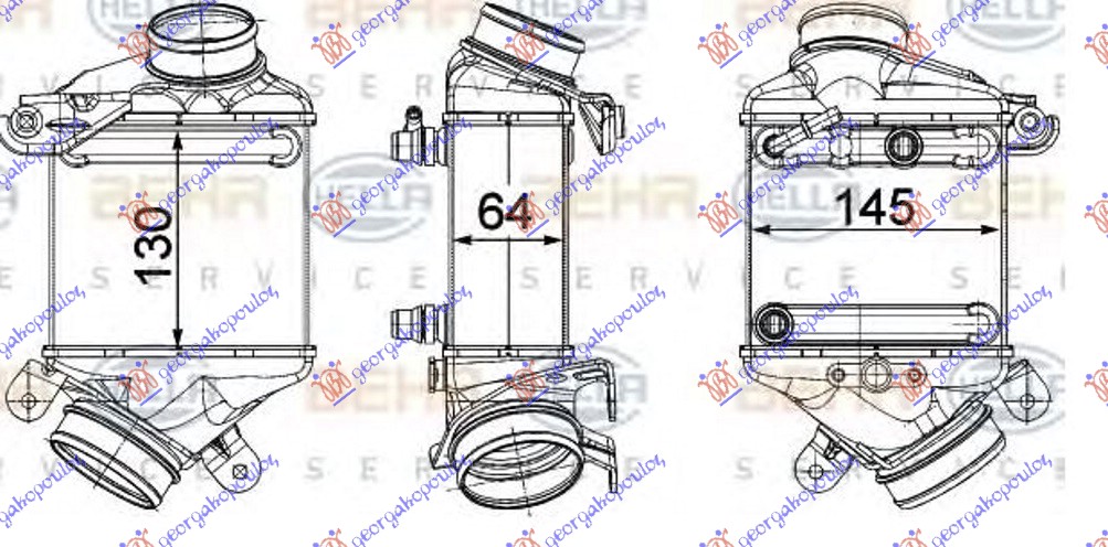 Hladnjak interkulera 4.0-4.4 benzin (130x145x64) (& GT-F07) D