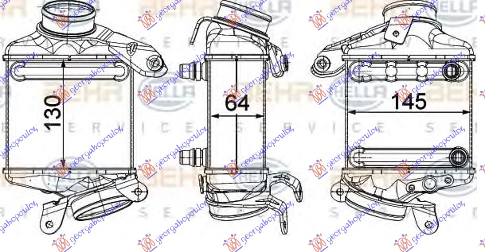 Hladnjak interkulera 4.0-4.4 benzin (130x145x64) (& GT-F07) L