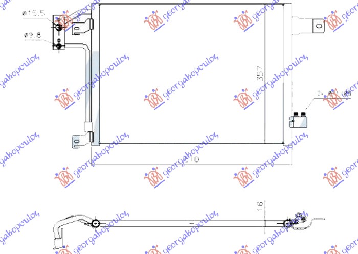 Hladnjak klime 3.6/3.8i benzin - 2.8 crd dizel (MAN) (470x350x16) -12