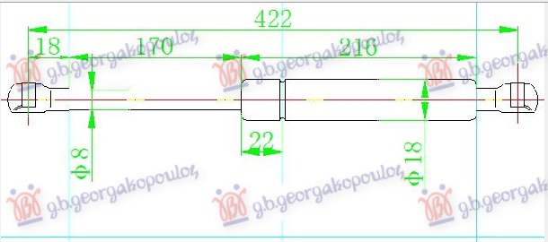 Amortizer gepek vrata (424L-380N)
