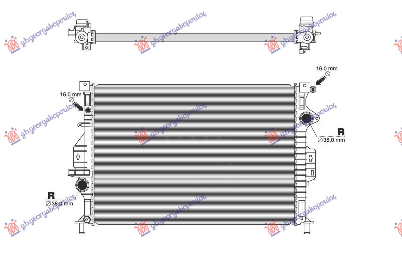 Hladnjak motora benzin/dizel (650x410x26) (CALSONIC TIP) (VALEO)